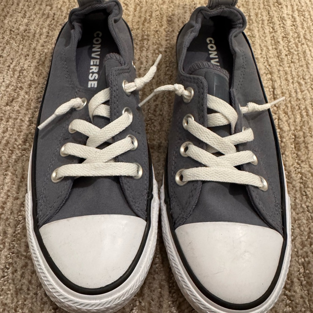 Converse Gray and White Slip On Sneakers